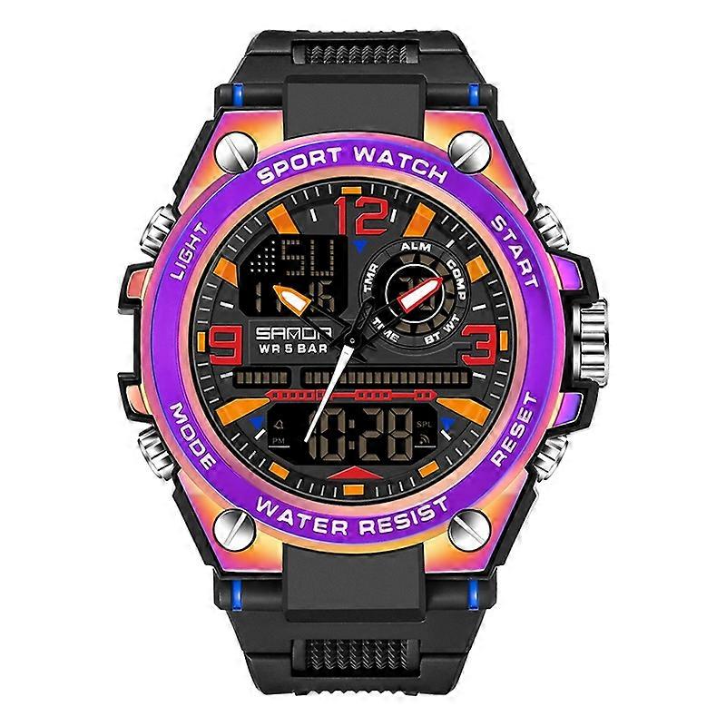SANDA Dual Digital Display Luminous Men Quartz Watch