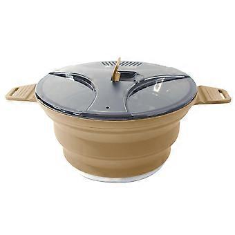 høy kvalitet Utendørs Folding Pot Silikon Vandring Cooking Pot Bærbar piknik Pot Rustfritt stål Camping Cooker