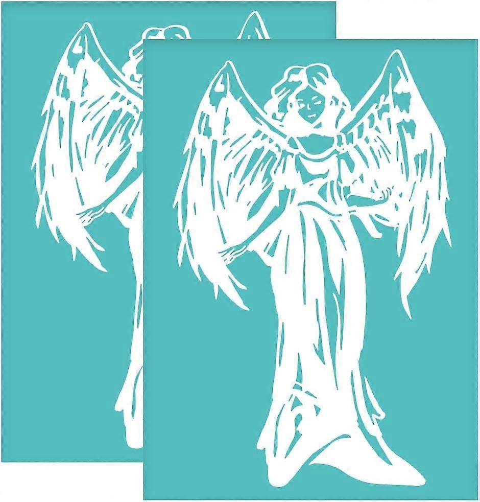 2Pcs 8.6x11 Inch School Theme Self-Adhesive Silk Screen Printing Stencil First Day of School Silk Screen Stencil Note Book Reusable Mesh Stencils Tran