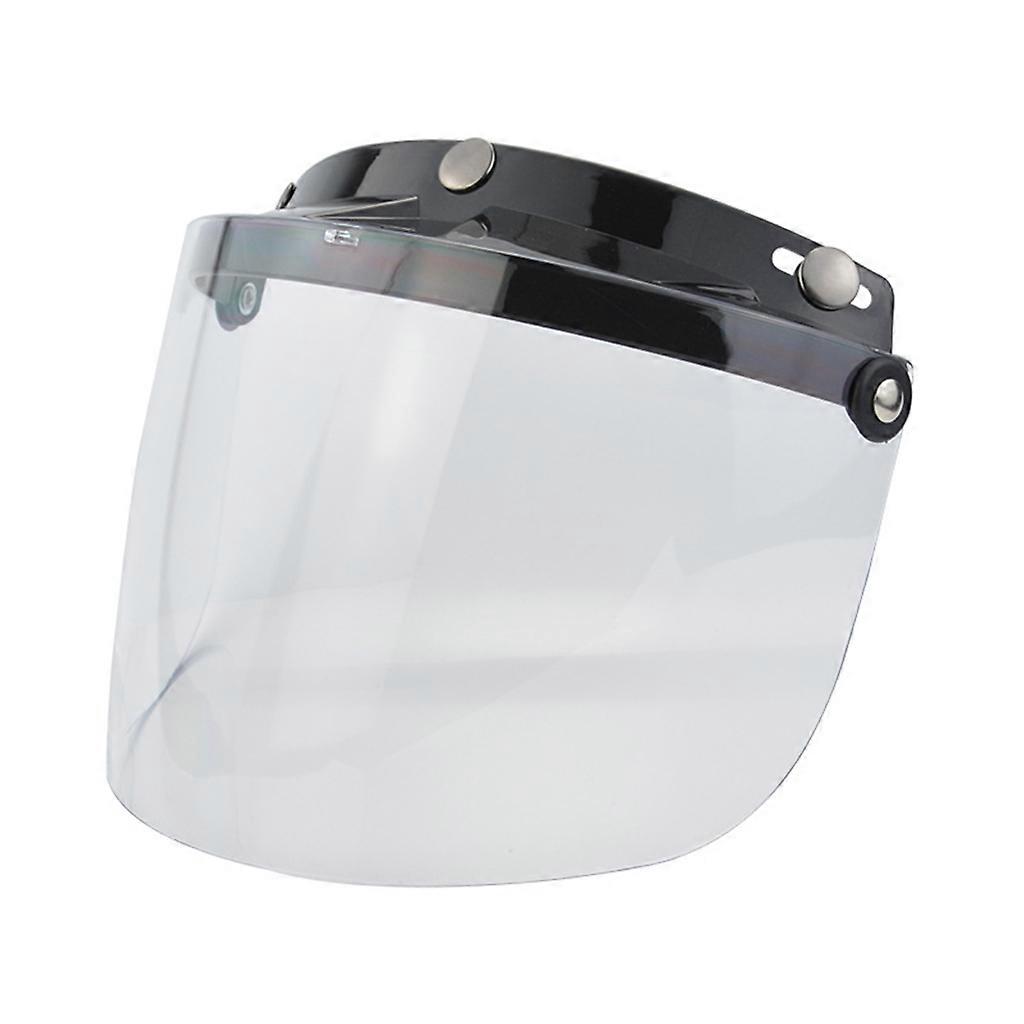 Motorcycle Helmets Visor 3-Snap Design Flip Up Down Open Face Visor Lens