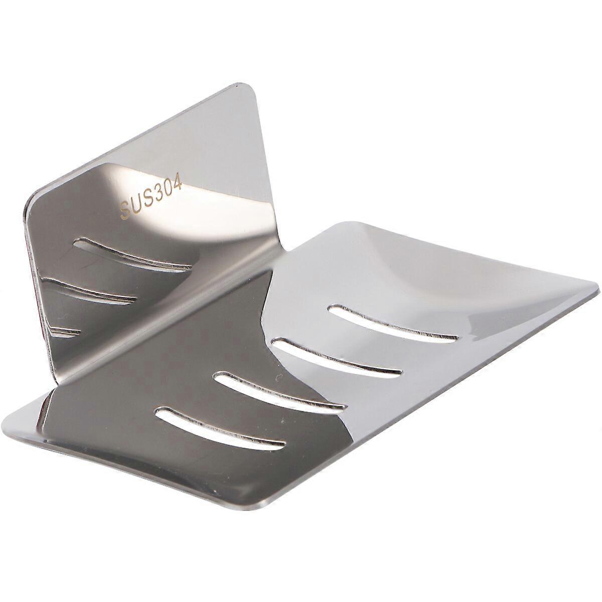 1 portasapone in acciaio inossidabile 304 con supporto per colla per unghie in omaggio per bagno e cucina, argento