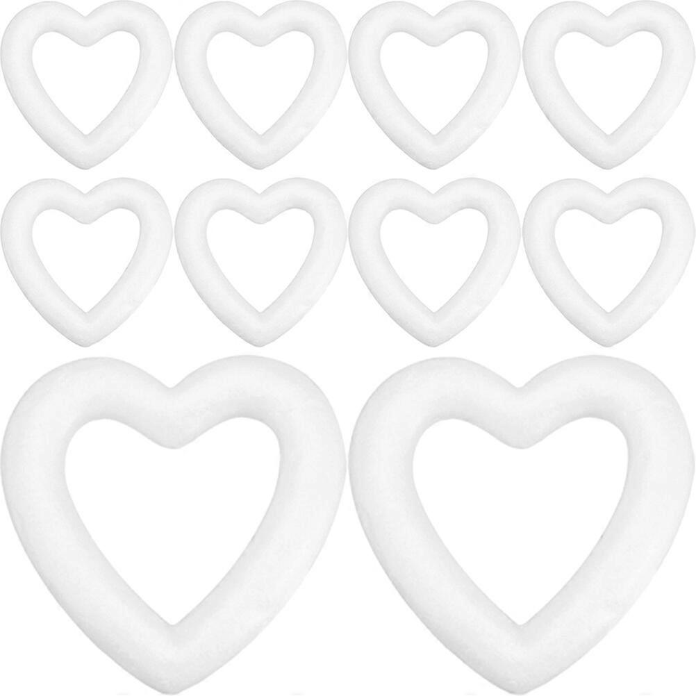 10Pcs Foam Wreath Form Heart Shaped Foam Wreath Heart Wreath Foam Wreath DIY Supplies
