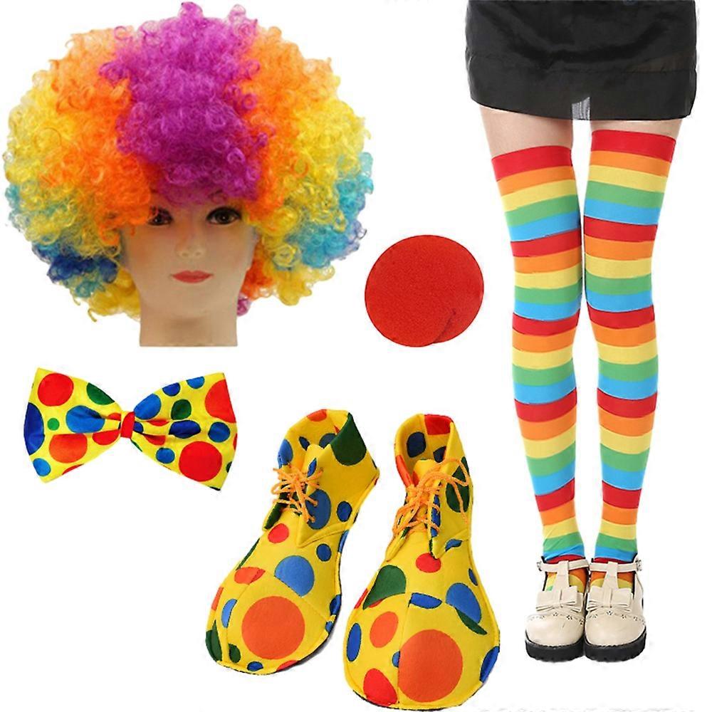 Clown Costume Set Clown Vest Clown Nose for Carnivals Costume Cosplay Halloween Party Circus Props