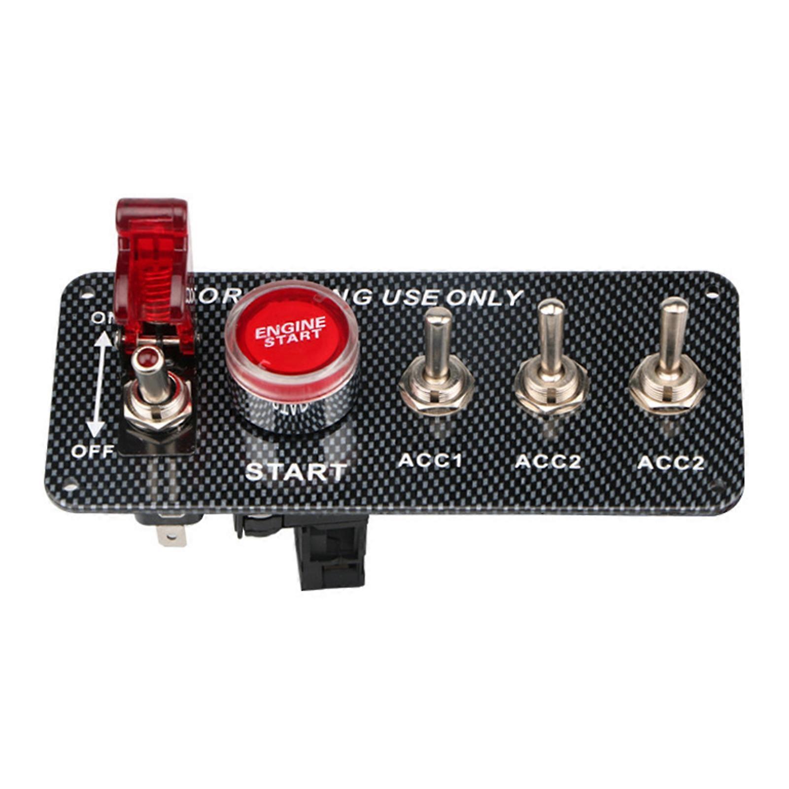 Mengxi Ignition Switch Universal 12V Car Engine Start Push Button Direct Replacement for Racing Car