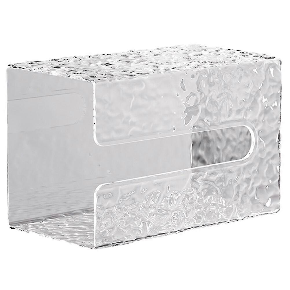 Tissue Dispenser Box Punch-free Rectangular Clear Wall Tissue Storage Case