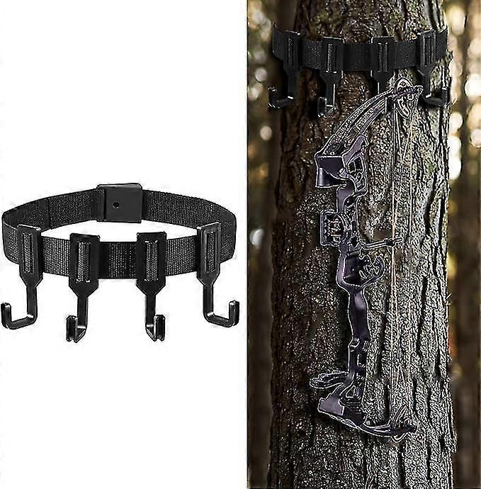 Tree Stand Gear Strap Hooks, Tree Stand Bow Hooks, Multi-hook Tree Stand Accessories For Hunting, Tree Stand Strap Rack With 4 Hooks For Saddle, Quive