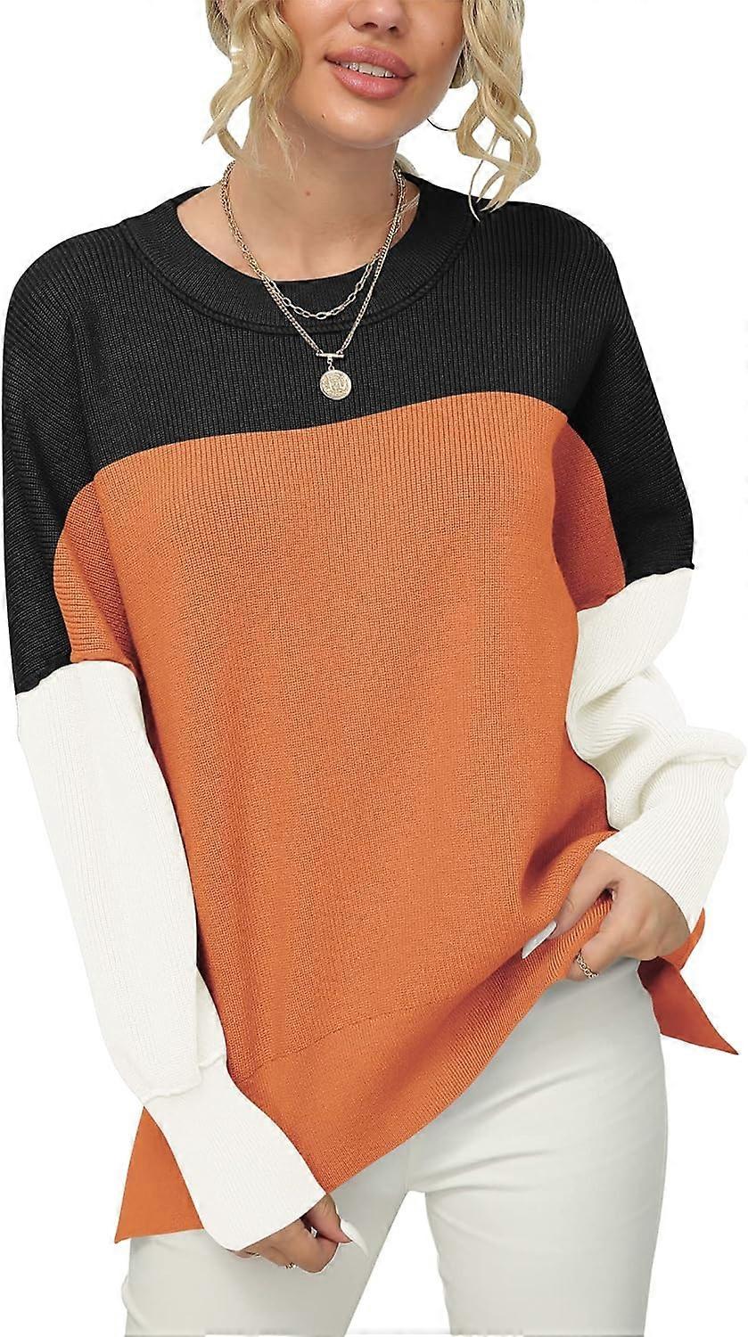 Women's Crewneck Batwing Sleeve Oversized Ribbed Knit Pullover Sweater Top