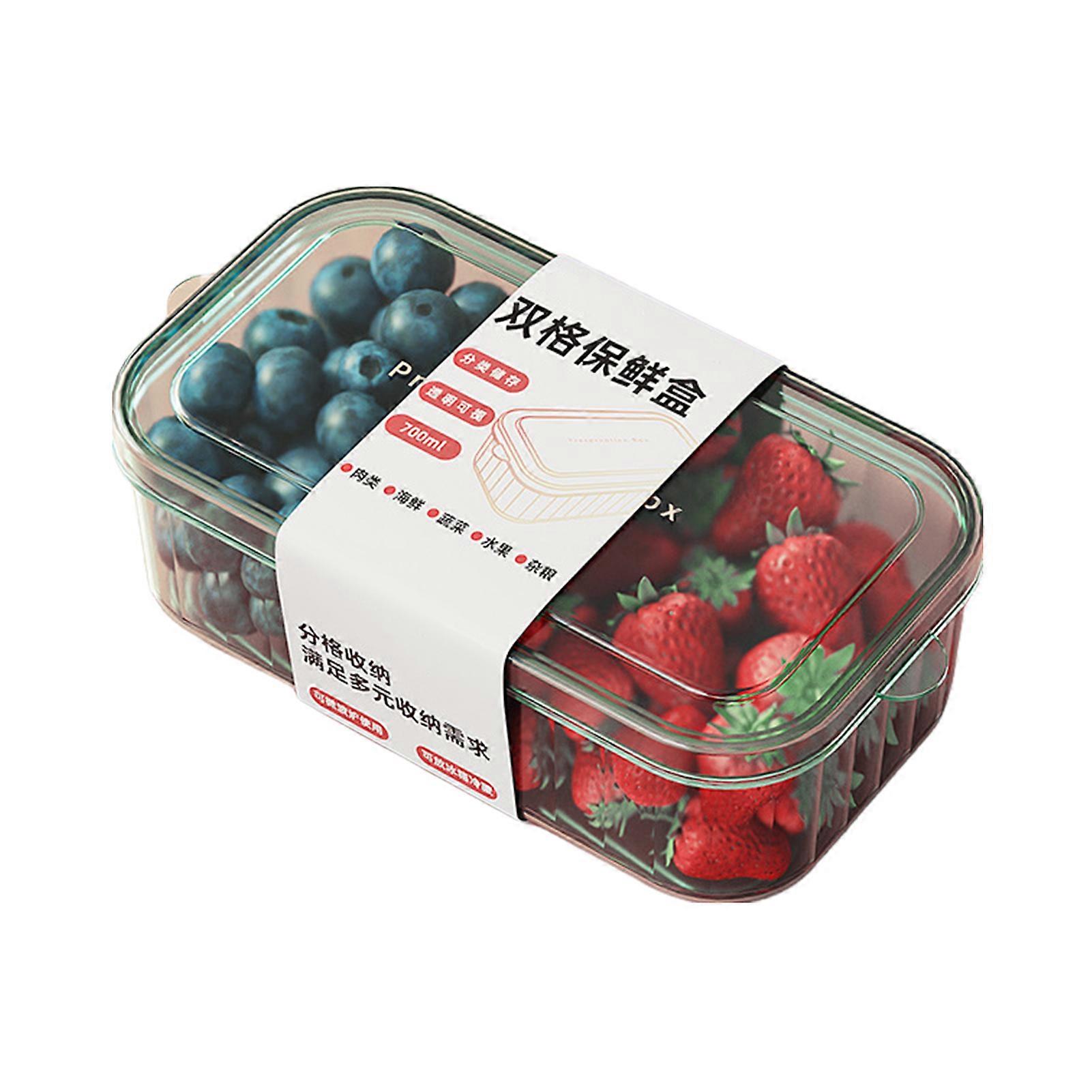 Fridge Storage Containers for Fruits Vegetables with Adjustable Air Vent Removable Basket BPA-Free Crisper Box for Organizing Snacks Jikaix