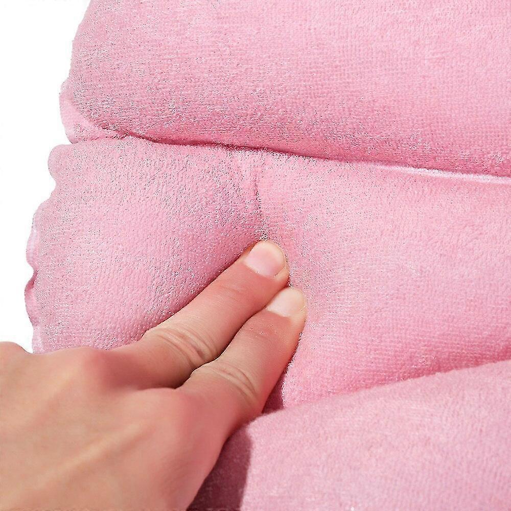 Fan-shaped Inflatable Bath Pillow With Suction Cups Convenient To Fix Soft Terry Cloth Spa Neck Support Pillow Bathtub Cushion