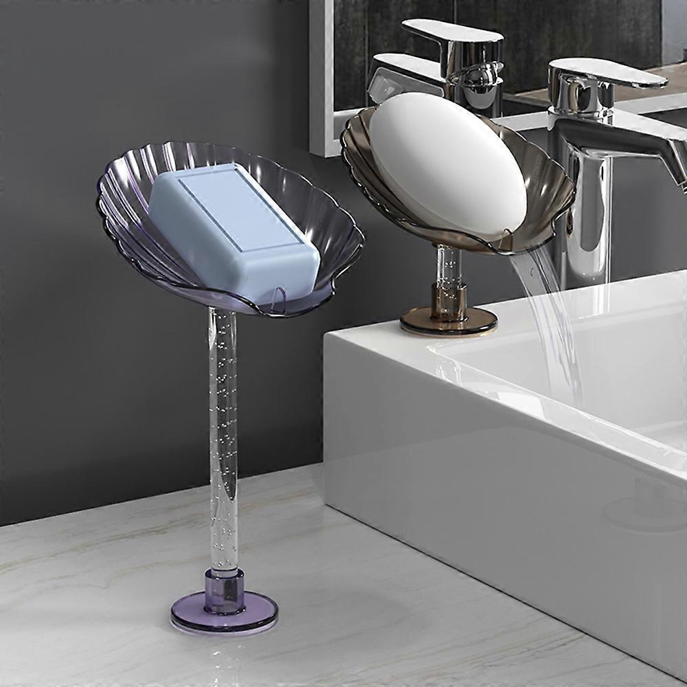 Soap Holder Soap Dish Shell Shape Not Punched Easy Clean Soap Dish Creative Decorative Plastic Soap Tray Stonego Adhesive Bar Soap Holder for Shower B