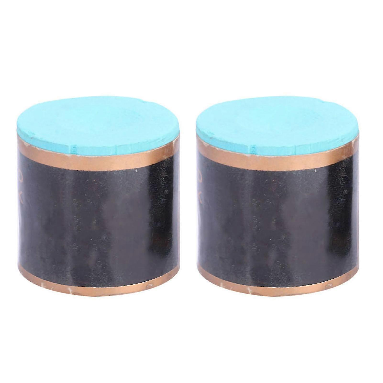 Green 2pcs Non-slip Cue Tip Chalk for Snooker and Pool Billiard Cues