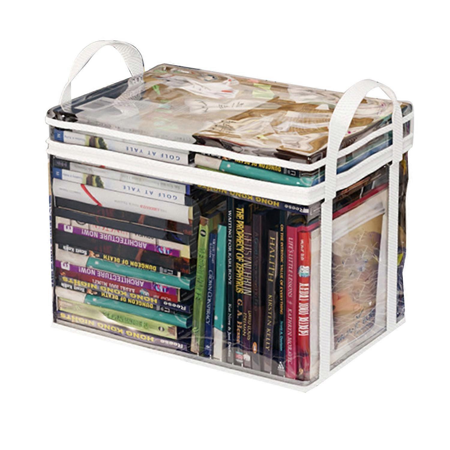 Multifunctional Storage Box Foldable Book Box with Handle Zipper Closure Waterproof Toy Box