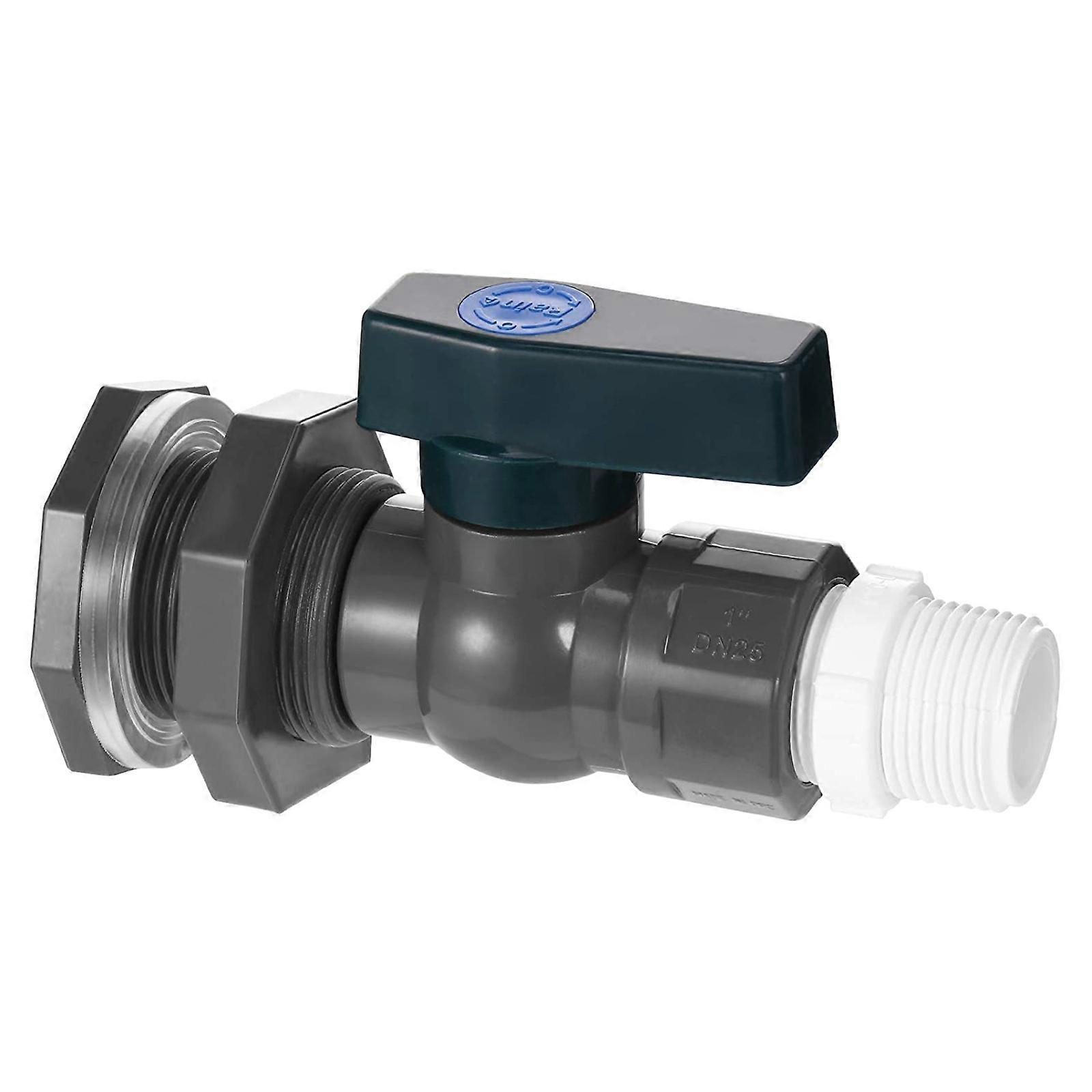 10% OFF-Mudder PVC Spigot Rain Barrel Faucet Kit 3/4 Inch PVC Rain Barrel Valve with Bulkhead Fitting and Hose Adapter