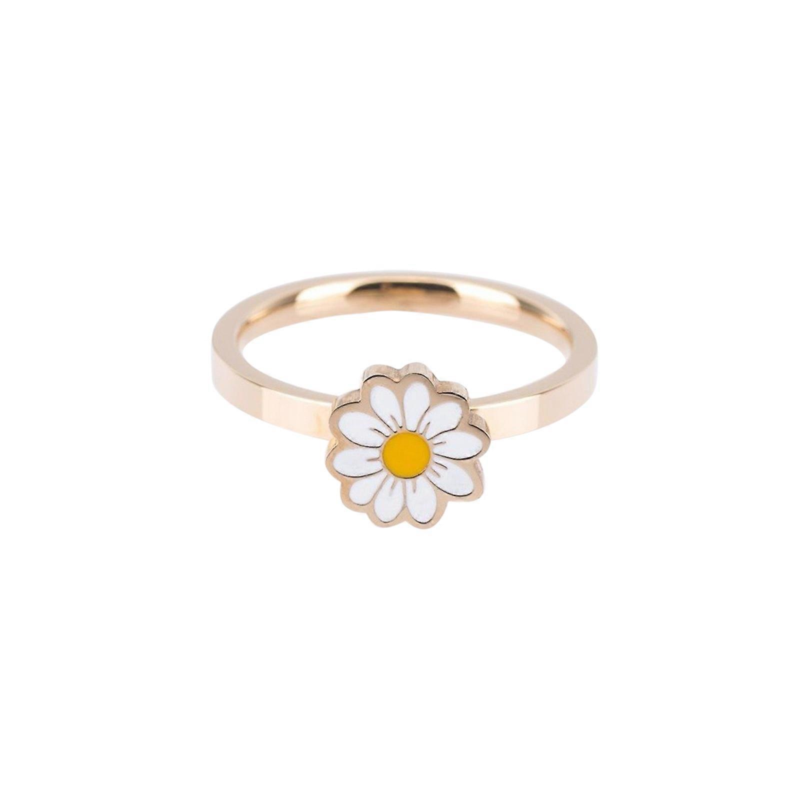 Anxiety Relieving Daisy Flower Spinner Ring, Adjustable in Gold