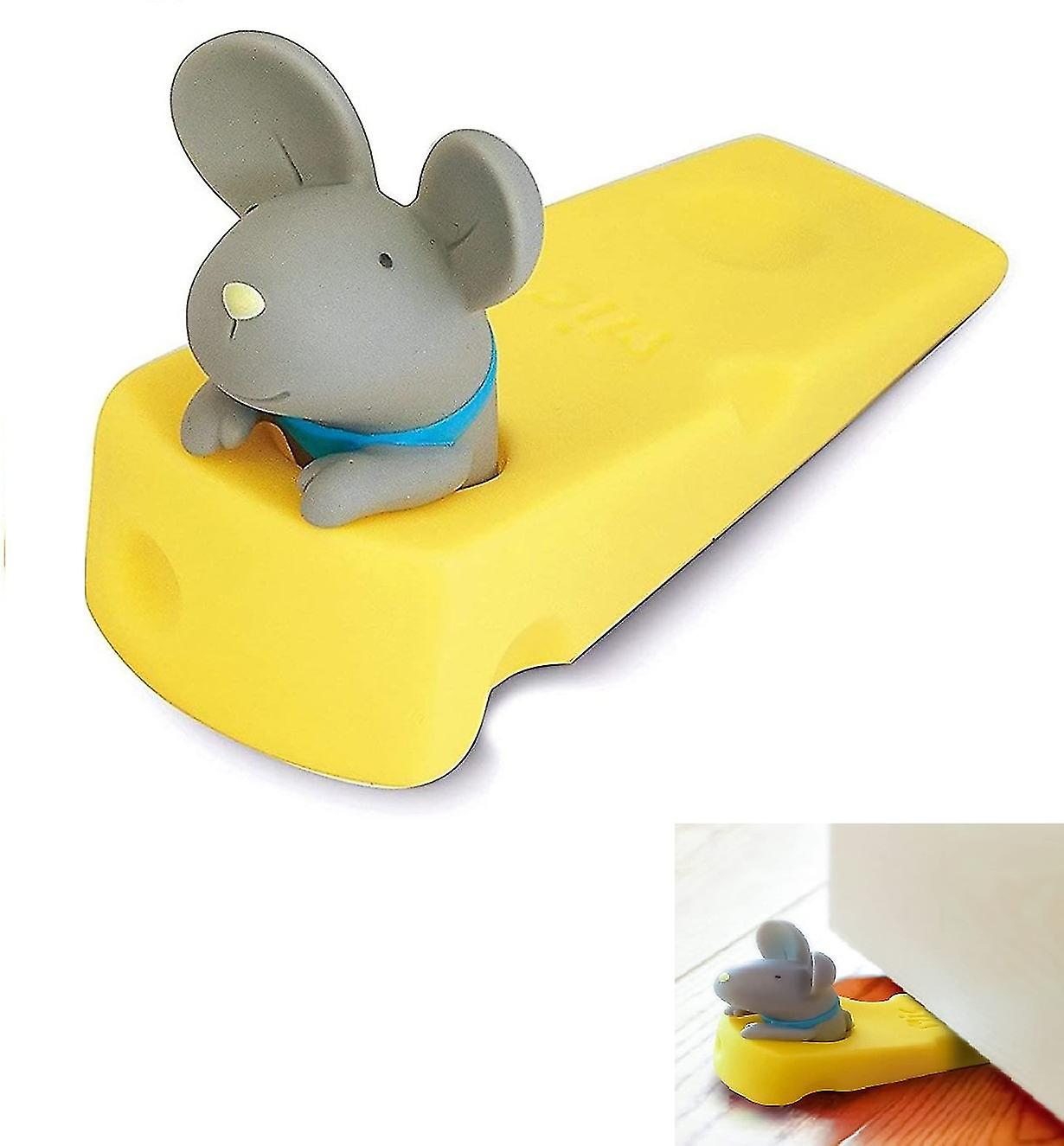 Cute Gray Mouse Door Stop Decoration