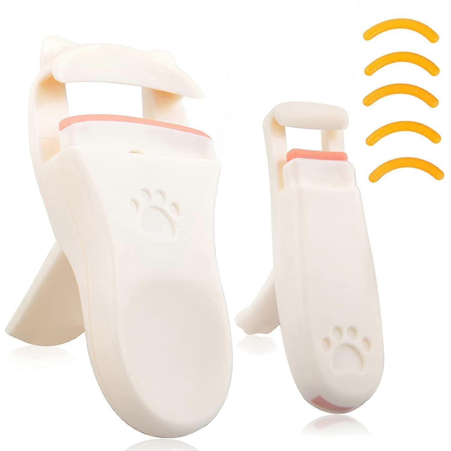 Eyelash-Curler Refill-Pads with Small Eyelash-Curler - total 7 Silicone Replacement Pads, Lash Curler and Corner Curler Kit for All Types Eyelashes (P