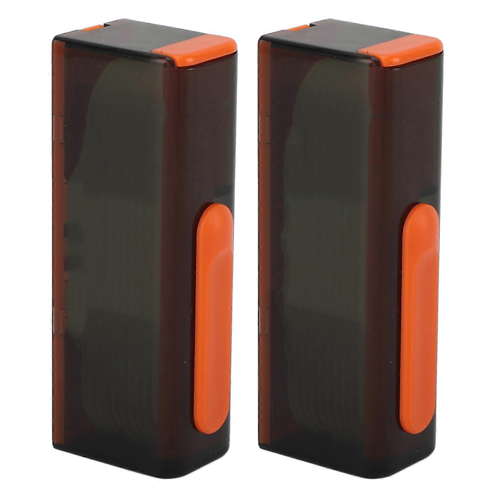 2pcs Floss Storage Case Refillable ABS Silicone with Mirror Portable Floss Dispenser Box for Dating Dining Traveling