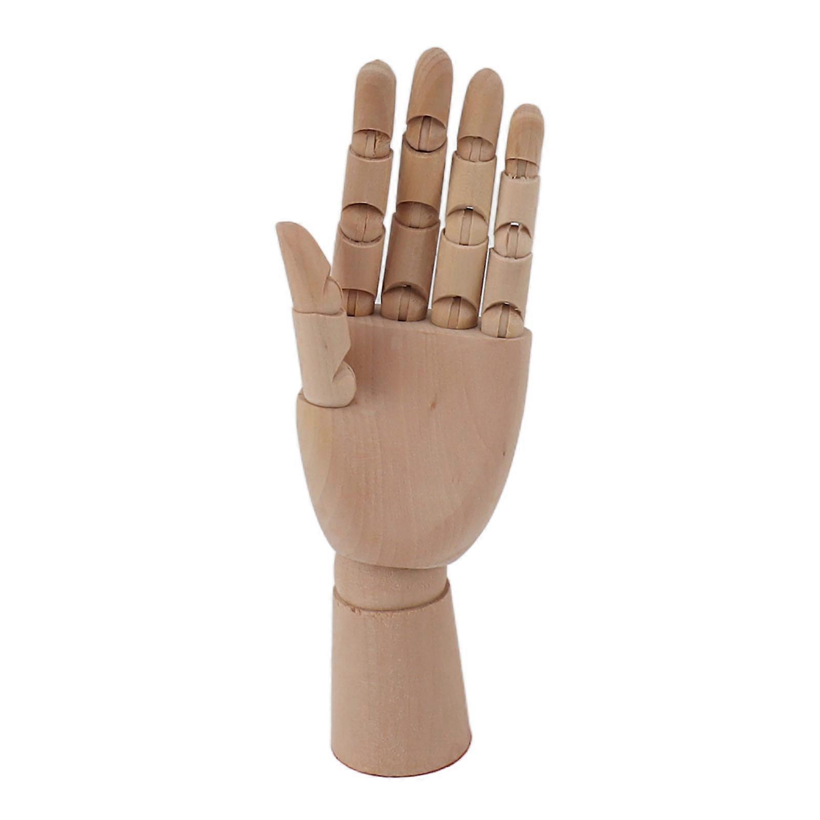 Flexible Wooden Hand Model Moveable Wooden Artists Manikin Hand Figure Hand Model for Sketching Drawing Painting