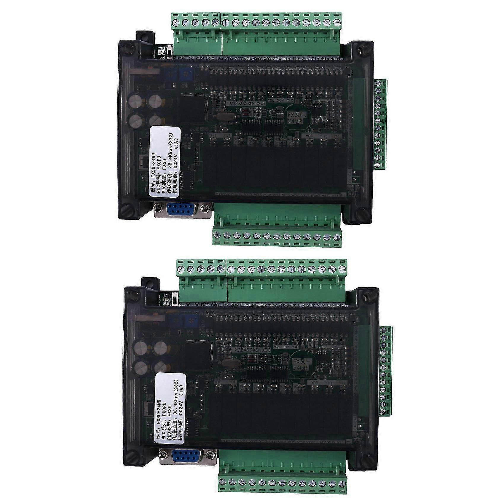 2X PLC Industrial Control Board FX3U-24MR High-Speed Household PLC Industrial Control Board PLC Con