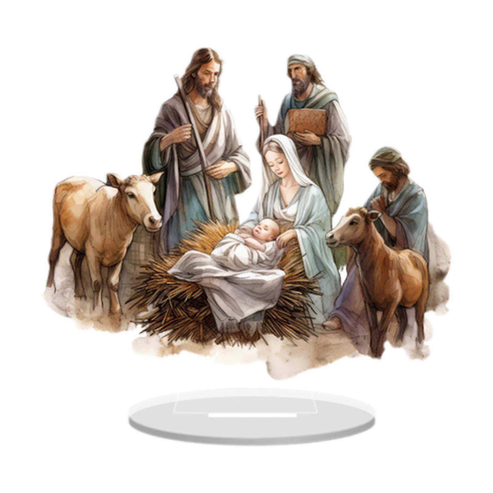 飼い葉桶キリスト降誕シーンアクリルサインクリスマスの装飾屋内リビングルームキャビネット