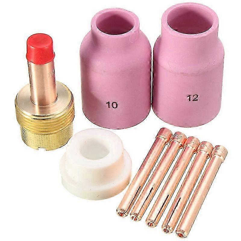9Pcs TIG Welding Torch Large Long Gas Lens & Alumina Cup suitable for WP17 WP18 WP26 TIG Collet Bodies Spare