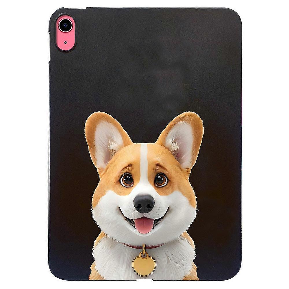 For iPad 10.9 (2022) Case Pattern Printing Slim TPU Tablet Protective Cover-Corgi