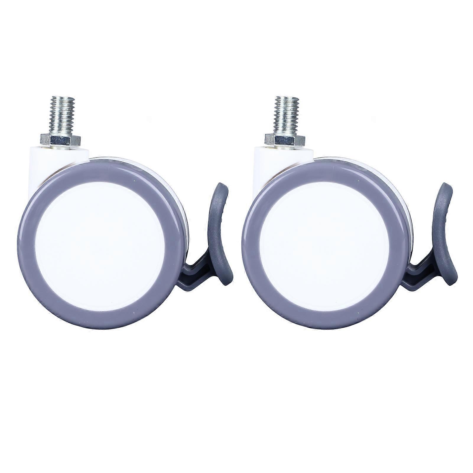 Set of 2 6.35 cm swivel casters, quiet, 30 kg load capacity, with brake