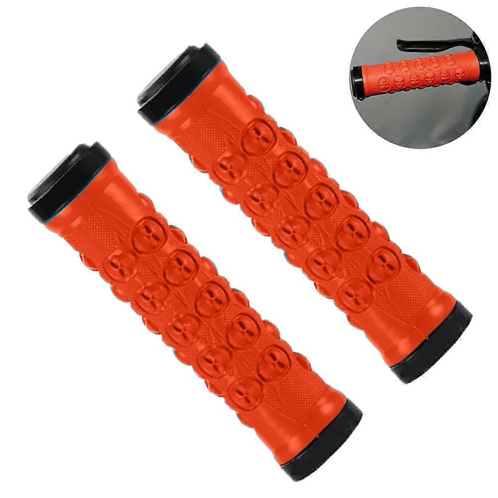 Mountain Bike Handlebar Grips, Ergonomics Design With Non-Slip Skull Dot Pattern, For Your Ultimate Riding Experience On Mountain Bikes, Travel