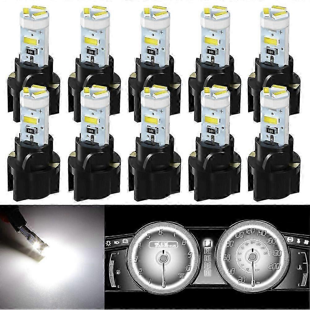 High quality10pcs T5 37 74 LED Bulb w/ Socket 3014 SMD 5 LEDs 250LM Dash Instrument Panel Cluster Light LED Lighting 12V Universal Indicator