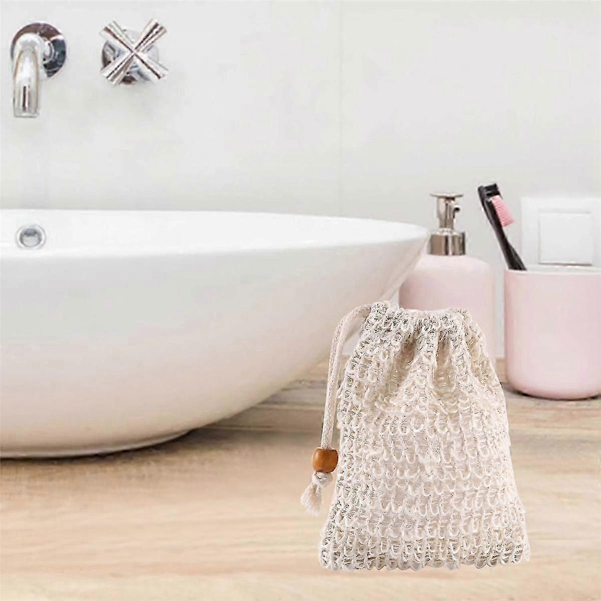 40 Pack Soap Exfoliating Bags,Soap Saver Made Sisal Mesh Soap Bag Bar Soap Bag with Drawstring for jn