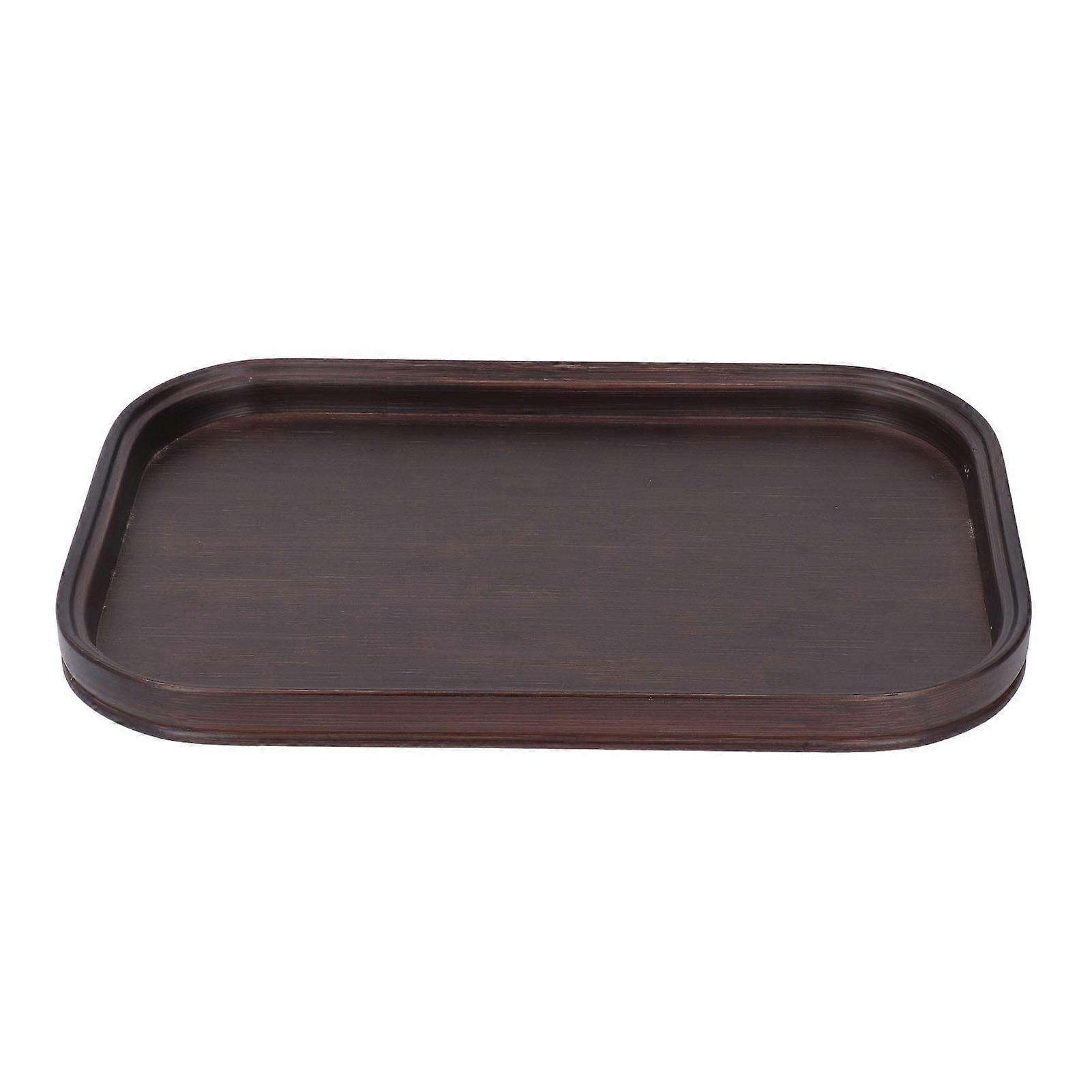 Bamboo Tea Natural Multifunctional Rectangular Serving Tray for Fruits Refreshments Walnut Color