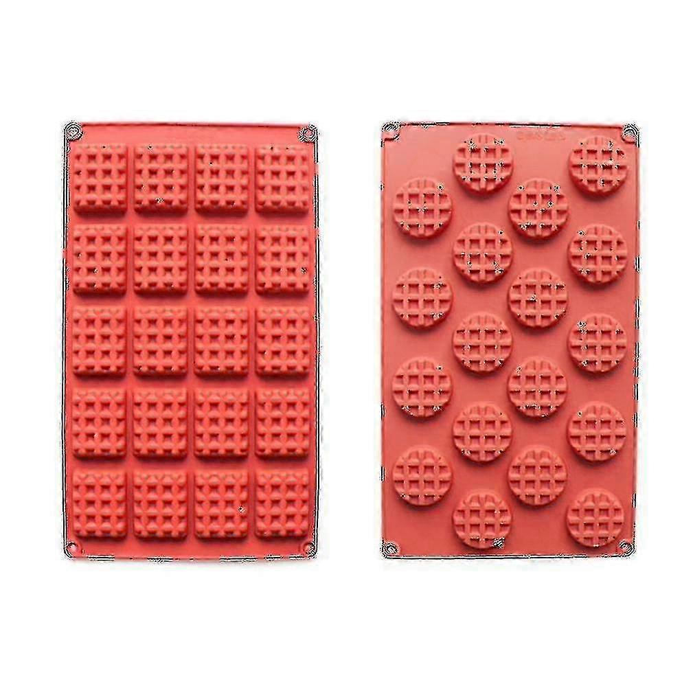 2 pcs High Quality Silicone Waffle & Biscuit Baking Molds for DIY Kitchenware