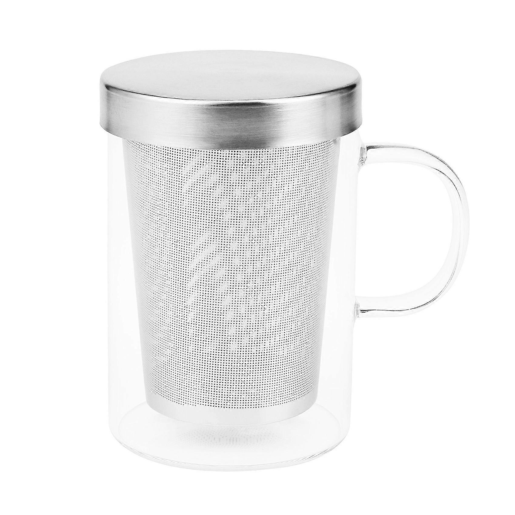 500Ml Travel Heat - Tasse à thé en verre infuseur avec couvercle en acier inoxydable Tasse à café Gobelet Cuisine Heat - L