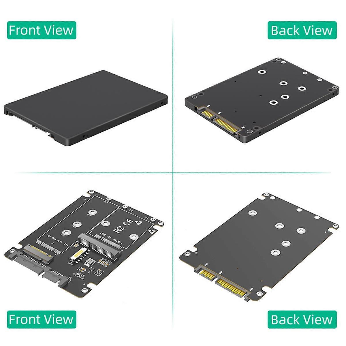 2 in 1 Combine M.2 NGFF Key B & MSATA SSD to 2.5 SATA3 Adapter