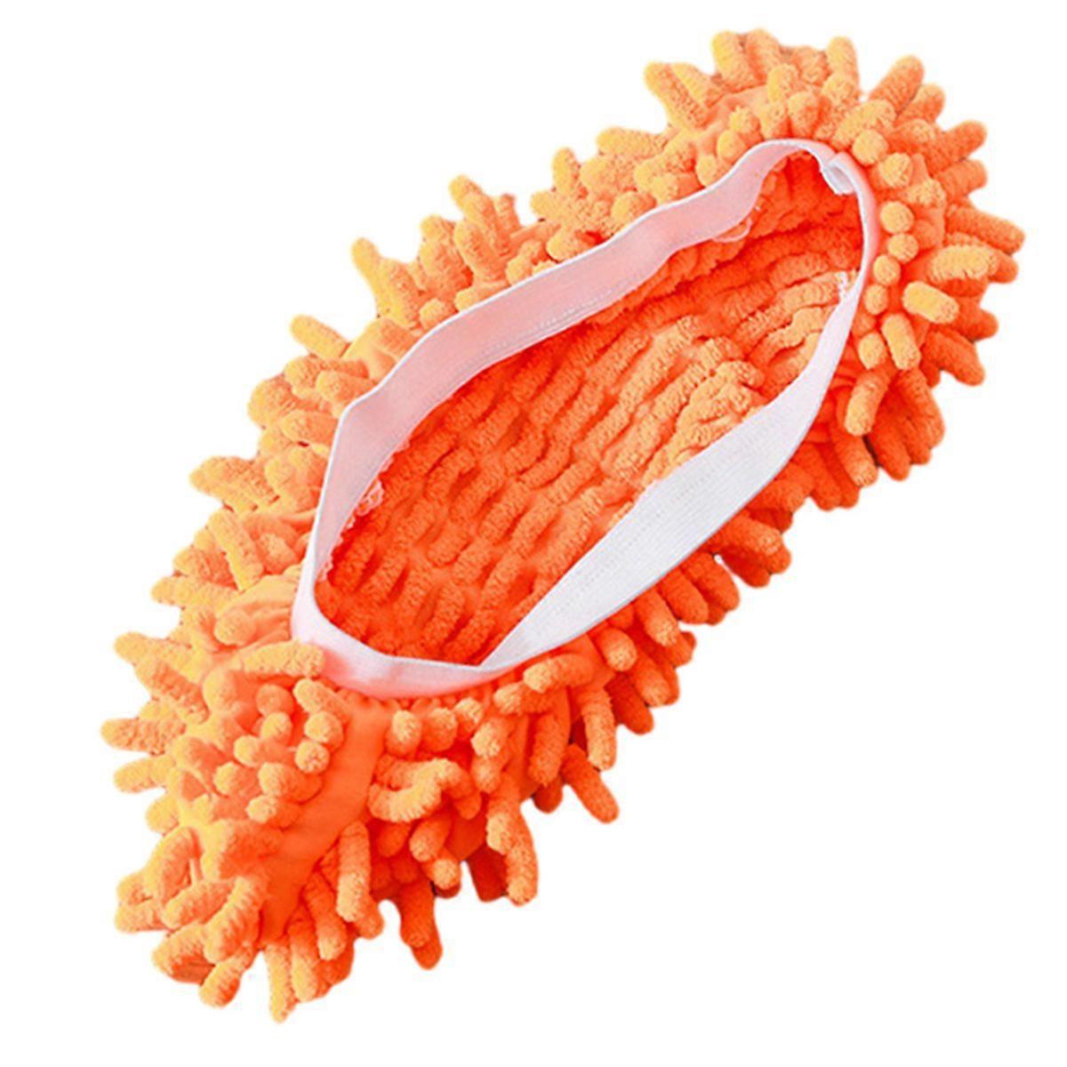 1 stk mopp sko deksel gulv støv rengjøring late tøfler husholdning tørke mopper hode (oransje) 17 * 15cm