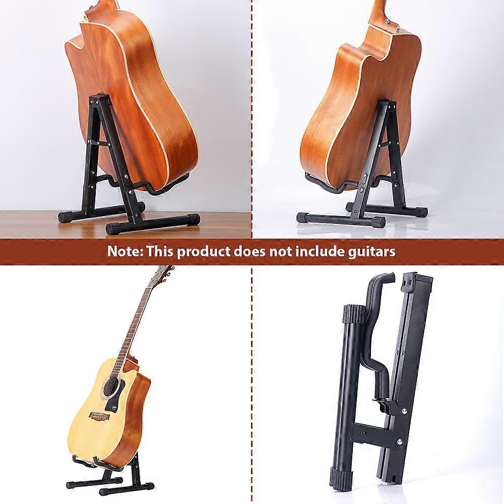 Foldable Guitar Stand A-shaped Stand Non-Slip Rubber Pad Soft Sponge Sleeve Portable Guitar Stands Floor for Acoustic and Electric Guitar Bass Pipa U