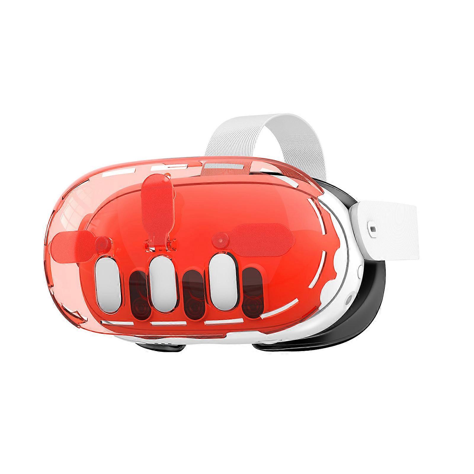 3つのためのVRレンズカバークリアVRケースフロントプロテクターカバー3つのVRヘッドセットアクセサリーのためのVRゲーム保護ケース透明なオレンジ