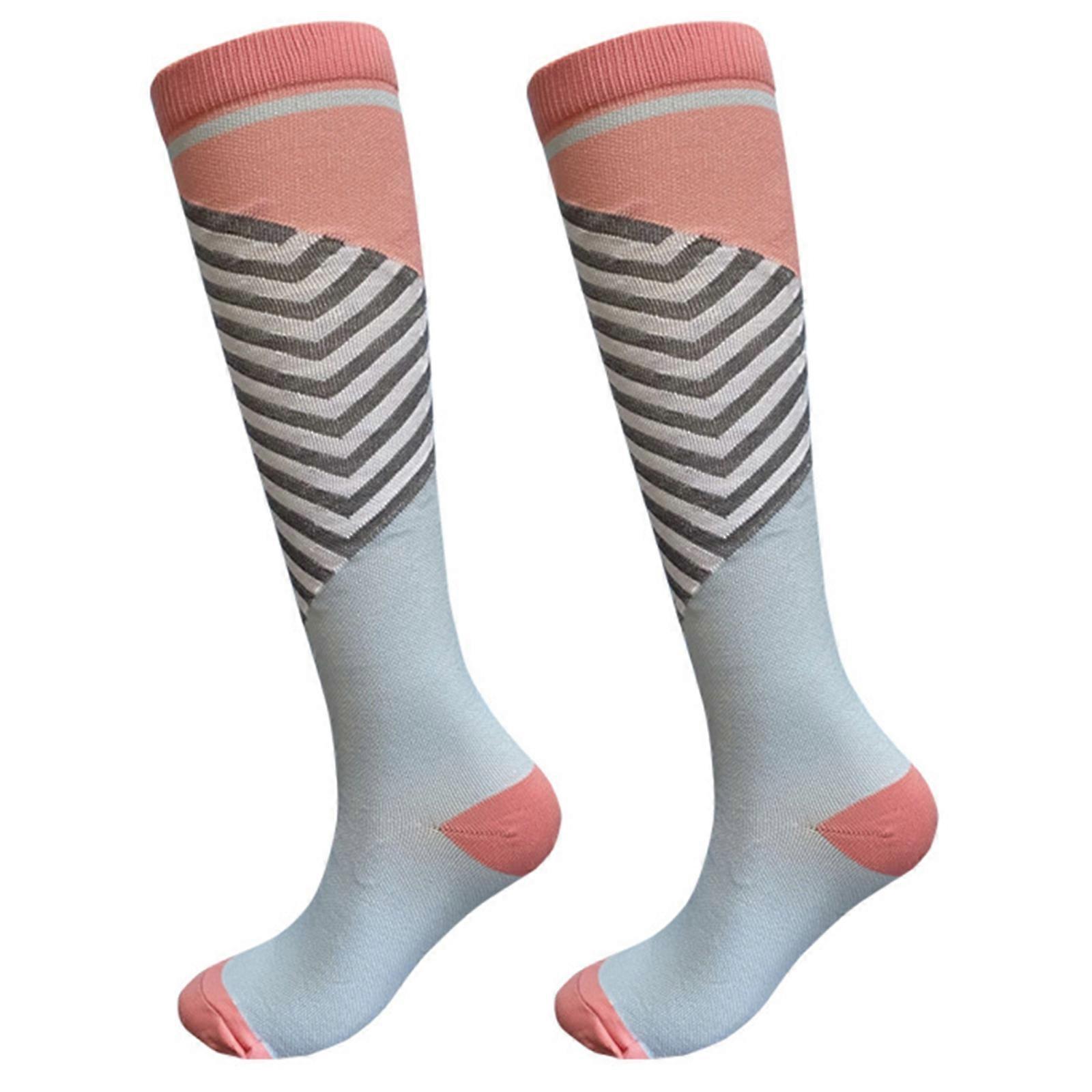 Compression Socks for Men and Women, Compression Socks for All Day Wear, Better Blood Flow, Swelling Great Performance Pink L/XL