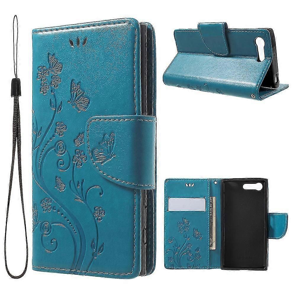 Imprinted Flora Leather Card Holder Case for Sony Xperia X Compact