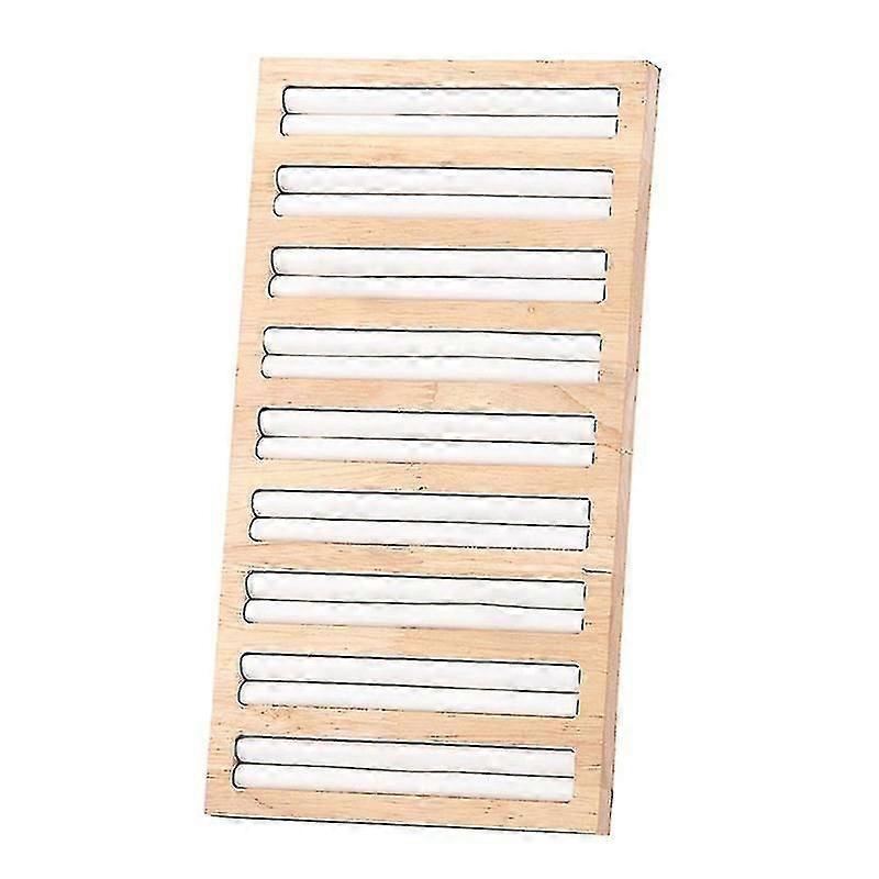 Wood And Pu Leather Ring Display For Storaging Rings