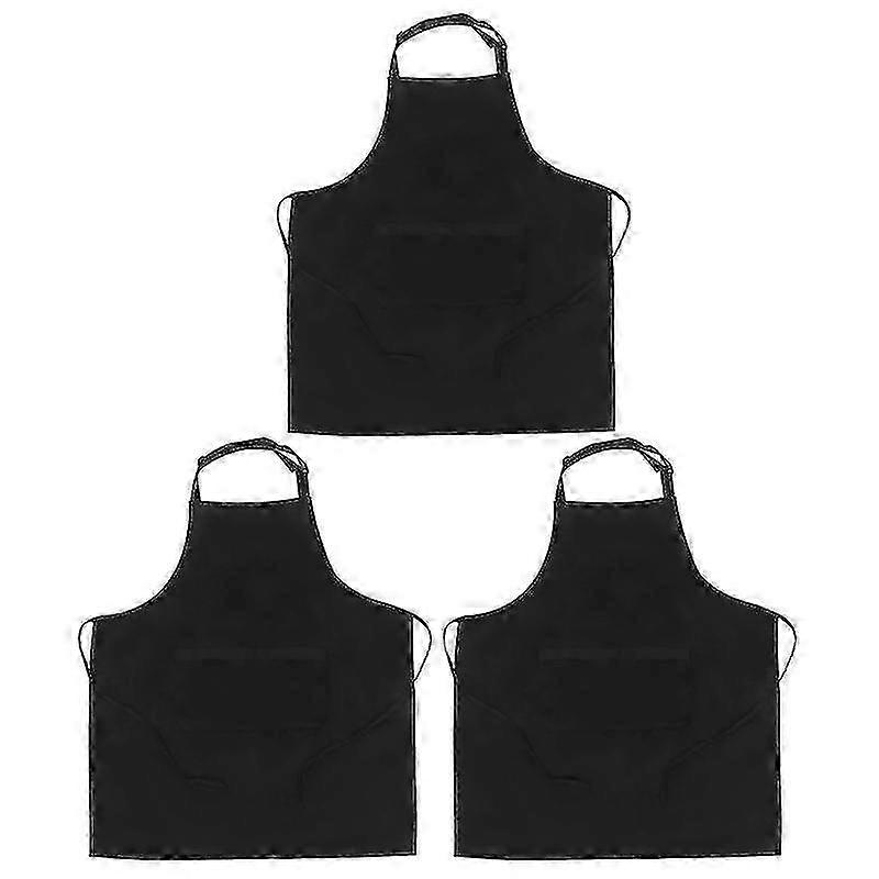 Adjustable Kitchen Apron 3-Pack with Waist Straps for Cooking, Cleaning