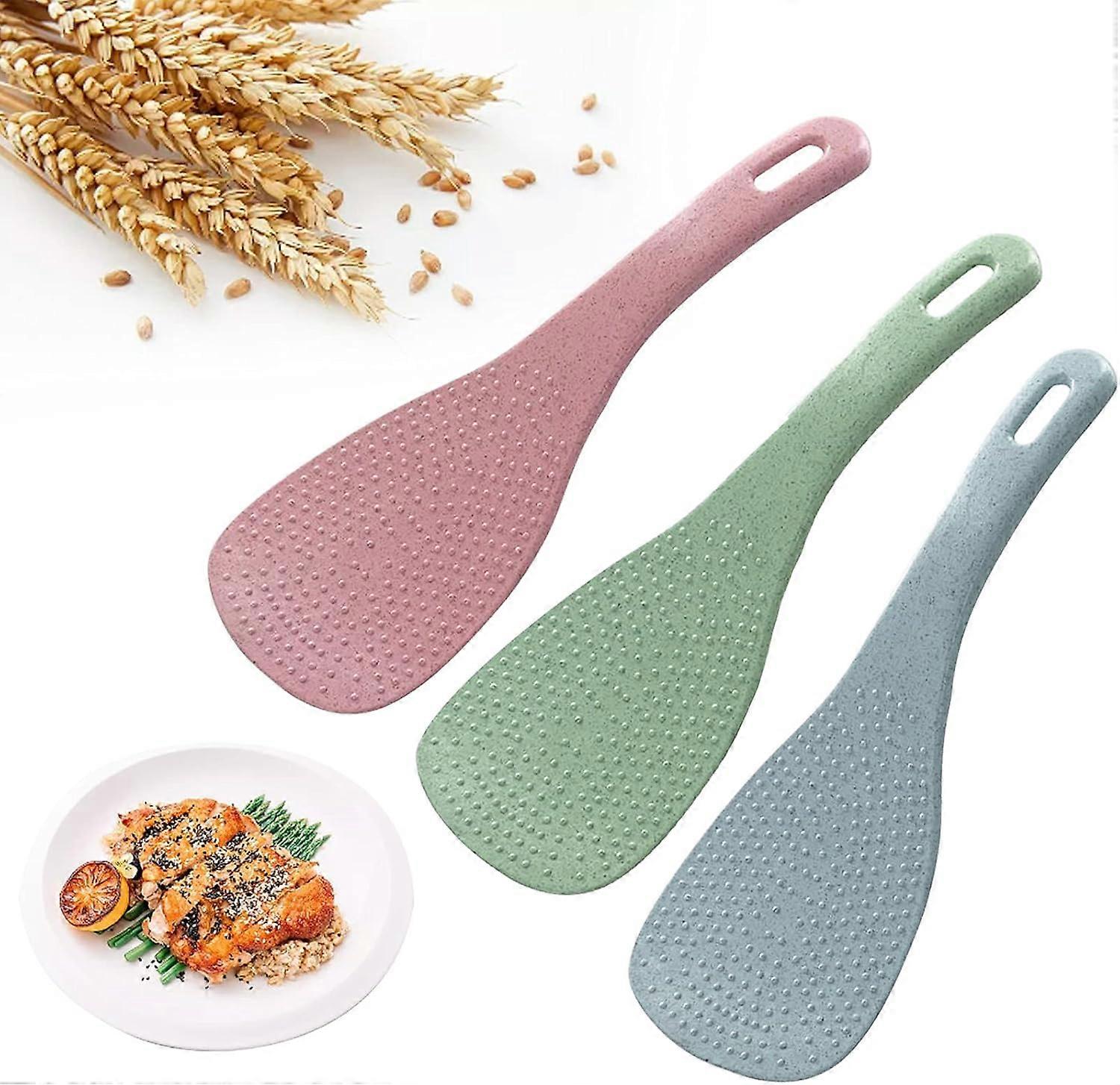 Kitchen Rice Scoop, Wheat Straw Spoon, Non Stick Embossing