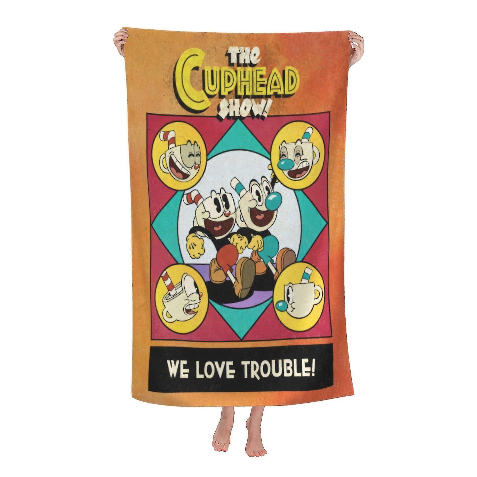 Cuphead Strandhandduk, Stor Microfiber Badhandduk