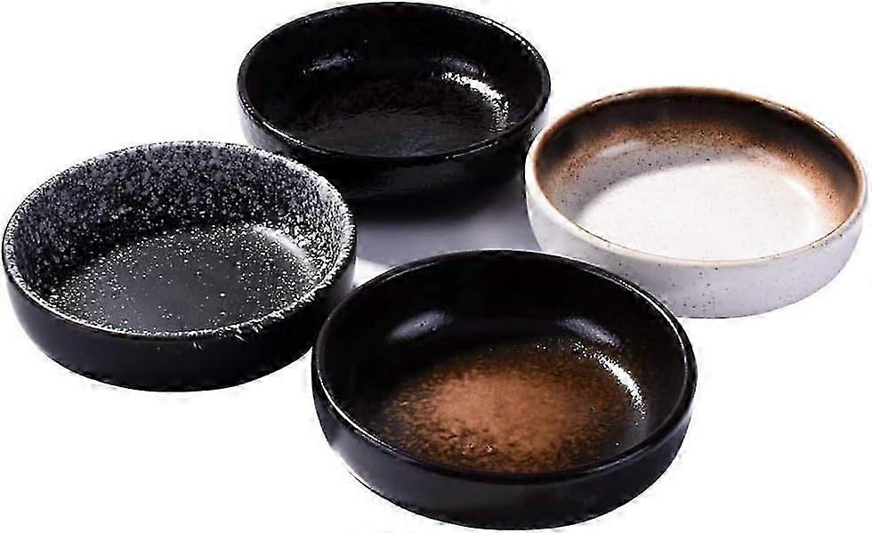 Japanska Retro Sojasås Rätter 4 stycken Doppskålar Sidorätt Set för salladsdressing, sushi