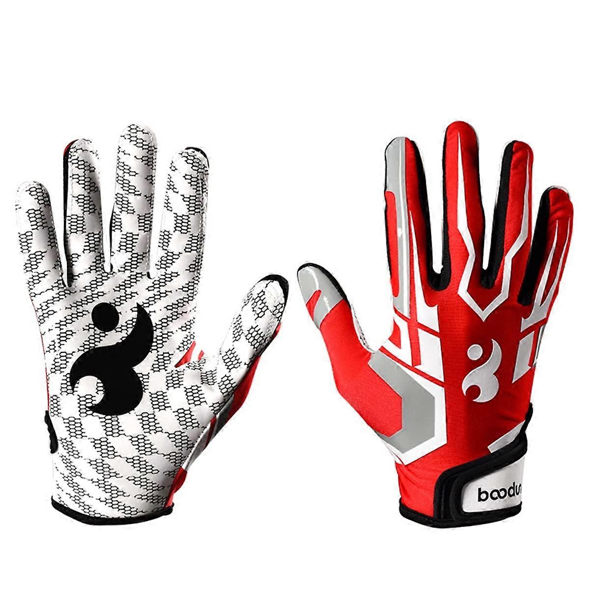 Baseball and Softball Batting Gloves, Anti-Slip, Wear-Resistant and Breathable, for Adult and Youth- Red||S