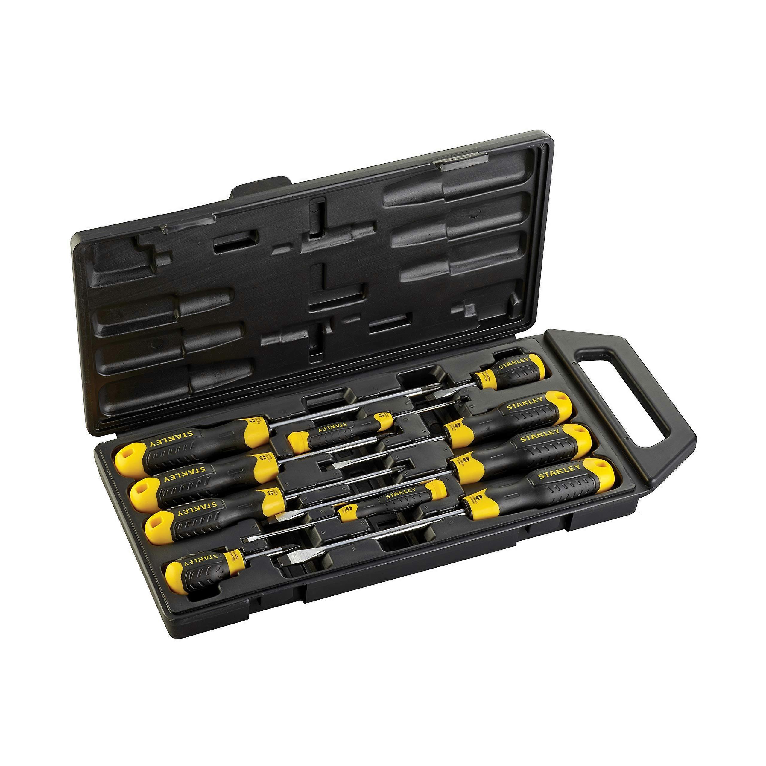 Cushion Grip Screwdriver Set of 10, 5 Flat & 5 Phillips, Essential Hand Tool Kit, Model 2-65-005, Durable Comfort Grip