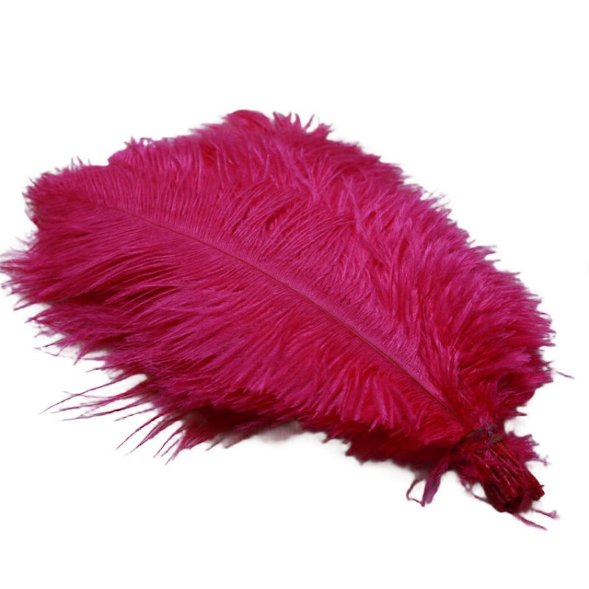 20-25cm Ostrich Feathers Stage Performances Feathers Rose Red