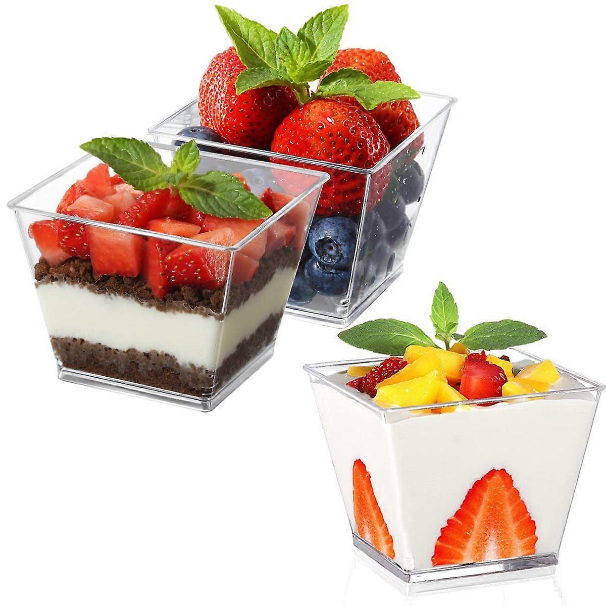 20-Pack 120ML Plastic Dessert Cups with Lids