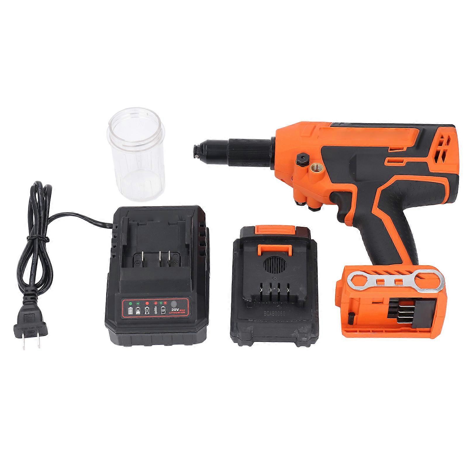 Cordless Rivet 28mm Stroke 30KN Force Rechargeable Automatic Electric Rivet Nut Gun Set 20V Battery
