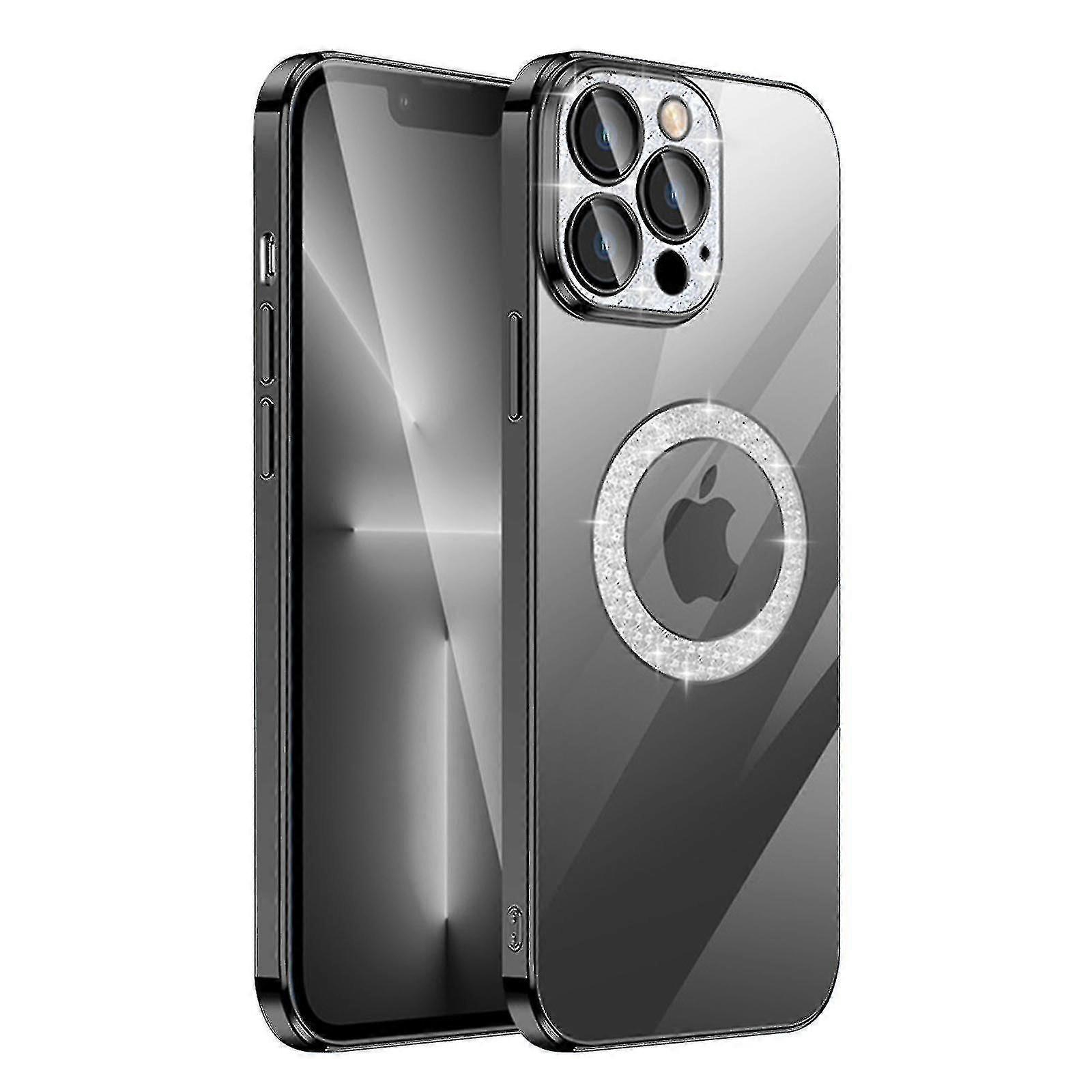Plating Luxury Case Compatible Iphone 13 Pro Max/13 Pro/13 With Glitter Diamond Bling Lens Protector